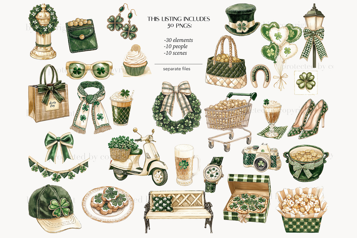 St Patricks Day Clipart, a Person Illustration by GlamArtZhanna (Photo 3 of 8)