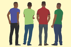 Young Black Men View From Back