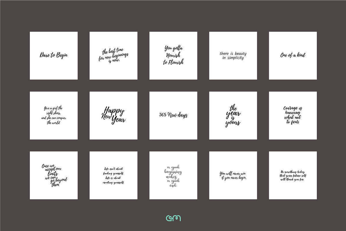 New Year Quote Bundle, a Social Media Template by AM Studio (Photo 10 of 12)