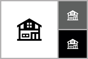 Modern Two-Story House Icon, a Branding & Logo Template by quadrazo