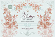 Vintage Peony Bouquet, a Pattern Graphic by Collection by VY (Thumbnail 1 of 9)