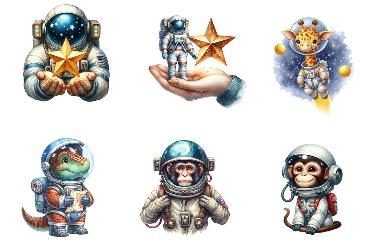 Space Animal Clipart, an Illustration by CreationArt (Photo 3 of 6)