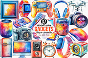 Watercolor Gadgets Clipart Bundle, an Illustration by Canvas Craft (Thumbnail 1 of 7)