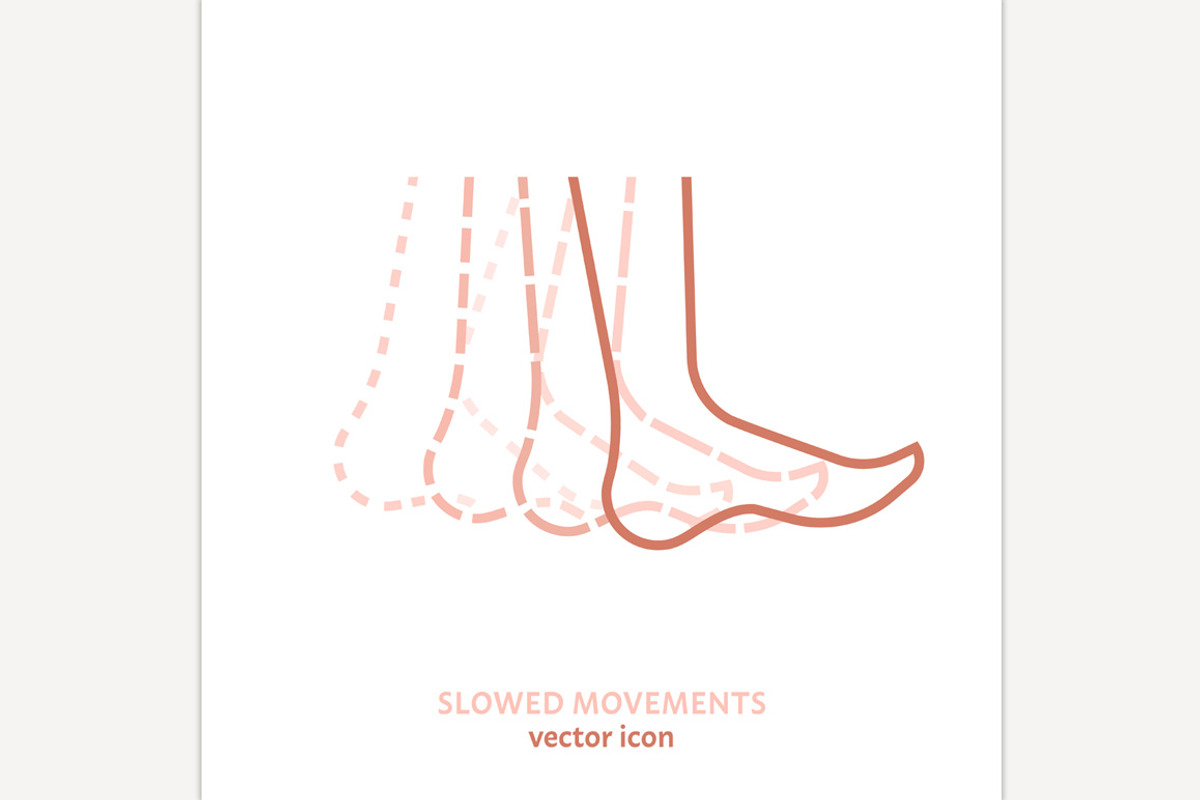 Slowed movements. Mental health, an Outline Icon by Anna's Shop