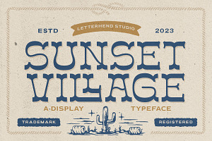 Sunset Village - Display Typeface, a Handwritten Font by Letterhend Studio