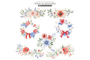 4th of July Watercolor Clipart, an Illustration by CharmClipart (Thumbnail 7 of 9)