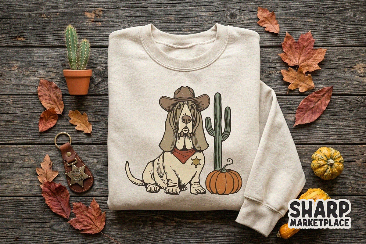 Basset Hound Sheriff With Cowboy, an Object Graphic by SharpMarketplace (Photo 5 of 6)