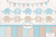Baby Blue Elephant Vectors, an Illustration by Amanda Ilkov (Thumbnail 1 of 3)