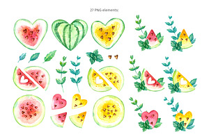 Watermelons Clipart & Patterns