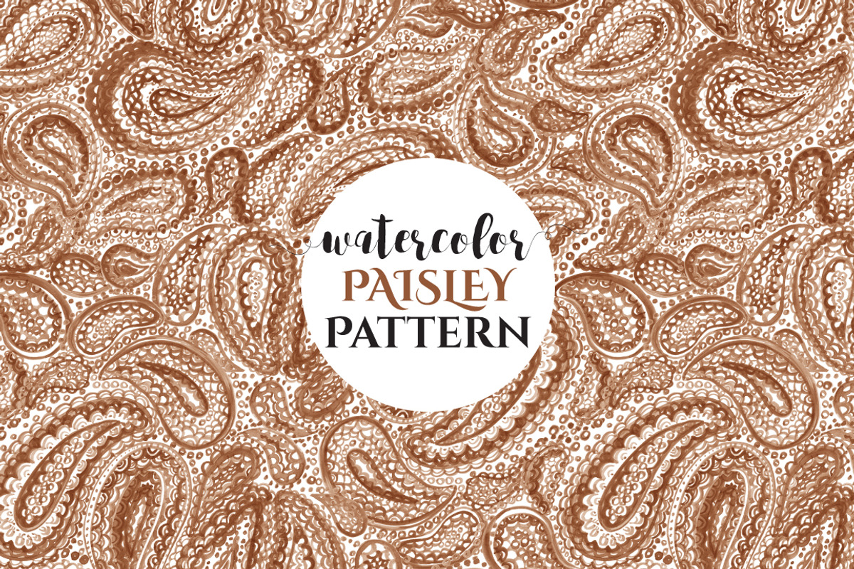 Watercolor PAISLEY Patterns, a Pattern Graphic by ekaart (Photo 7 of 8)