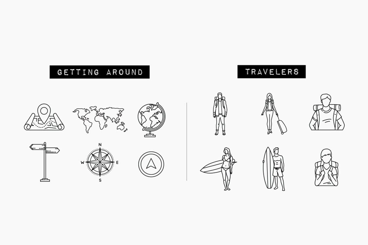 100 Travel Icons Set - Expanded, an Outline Icon by Hatch Design Workshop (Photo 10 of 16)