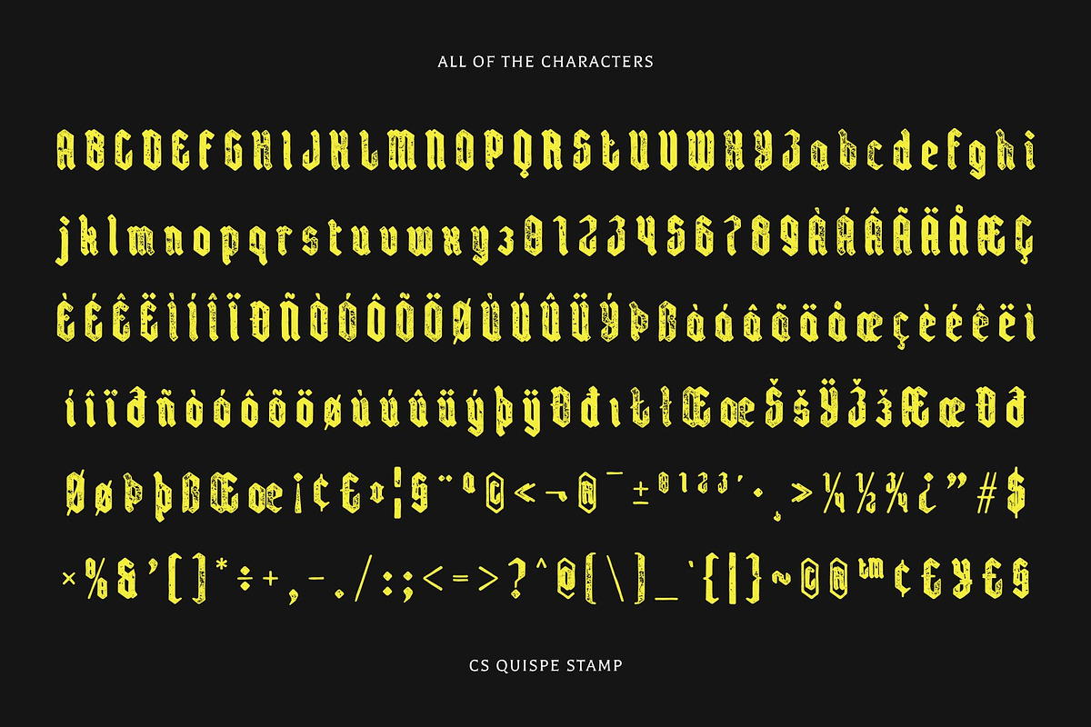 CS Quispe Stamp, a Blackletter Font by Craft Supply Co. (Photo 8 of 8)