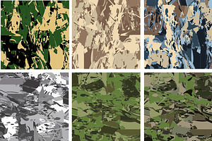 6 Camouflage Backgrounds Collection.