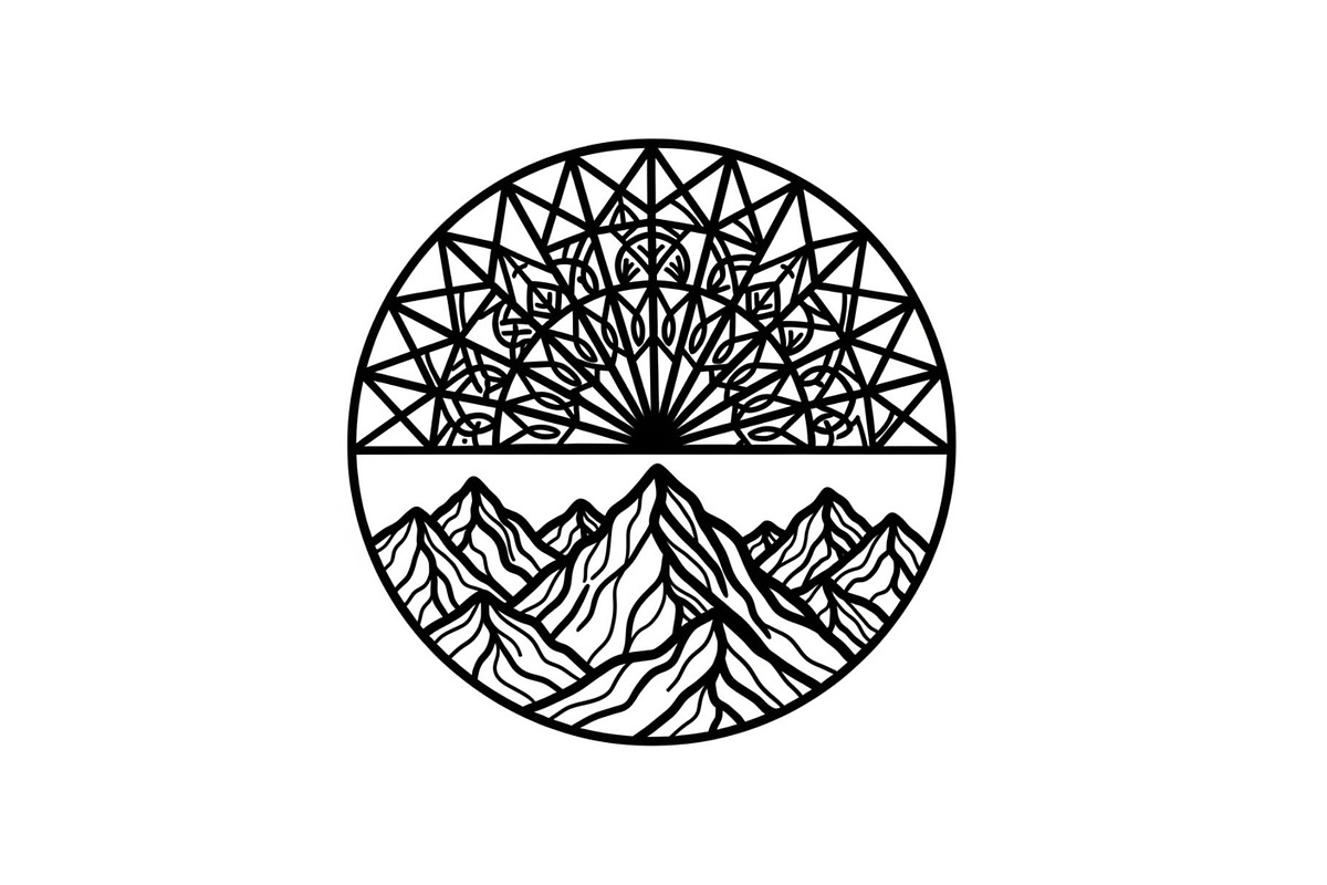 Mountain Sun Circle Design Bundle, an Illustration by Creativeshirt (Photo 3 of 31)