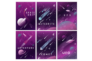 Space Vector Posters With Planets