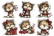 Cute Christmas Cat Clipart Bundle, an Illustration by Pixels.Craft (Thumbnail 6 of 6)