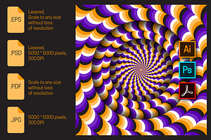 Circular frames spinning illusion, a Decorative Illustration by Guten Tag Vector