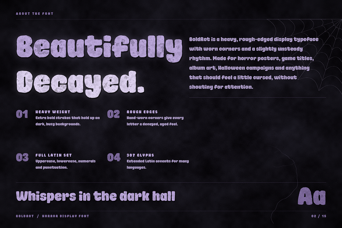 Oblq BoldRot | Horror Display Font, a Sans Serif Font by Oblique Foundry (Photo 2 of 15)