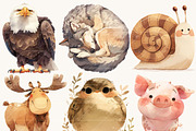 Watercolor Boho Woodland Clipart, an Animal Illustration by BusyDaydesign (Thumbnail 4 of 8)
