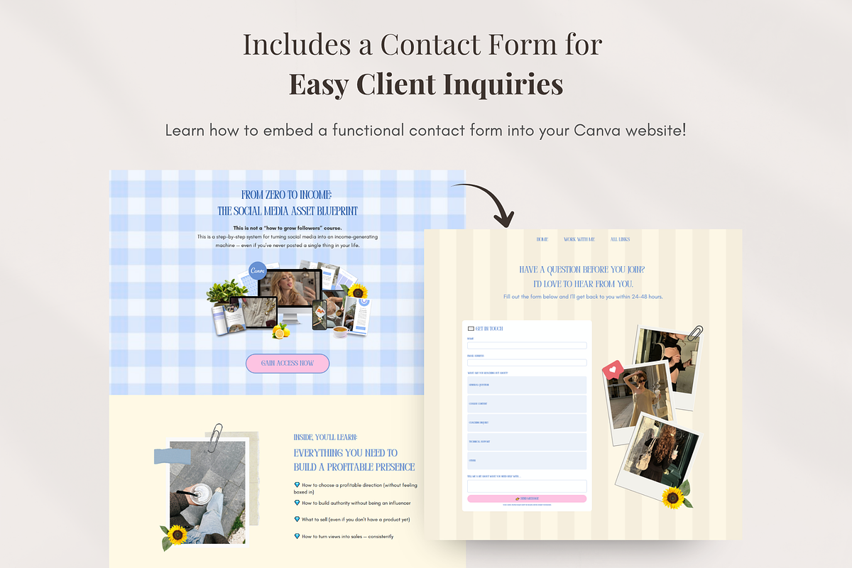 Stan Store Sales Page Canva Website, a Landing Page Template by GlamWebDesigns (Photo 4 of 9)