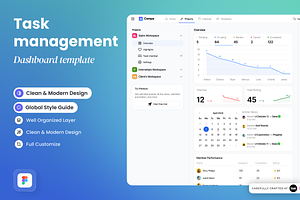 Compa - Task Management Dashboard, a Websites & App Template by SLAB! Design