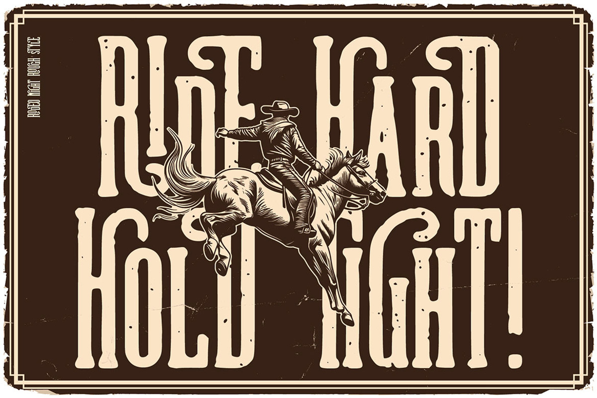 Rodeo Night Vintage Label Font, a Serif Font by JumboDesign (Photo 2 of 5)