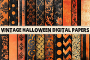 Vintage Halloween Digital Papers, a Pattern Graphic by Libby Wishes (Thumbnail 1 of 6)