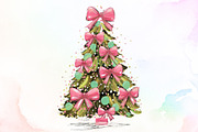 Coquette Pink Bow Christmas Tree PNG, an Illustration by Sublimation Artist (Thumbnail 1 of 9)