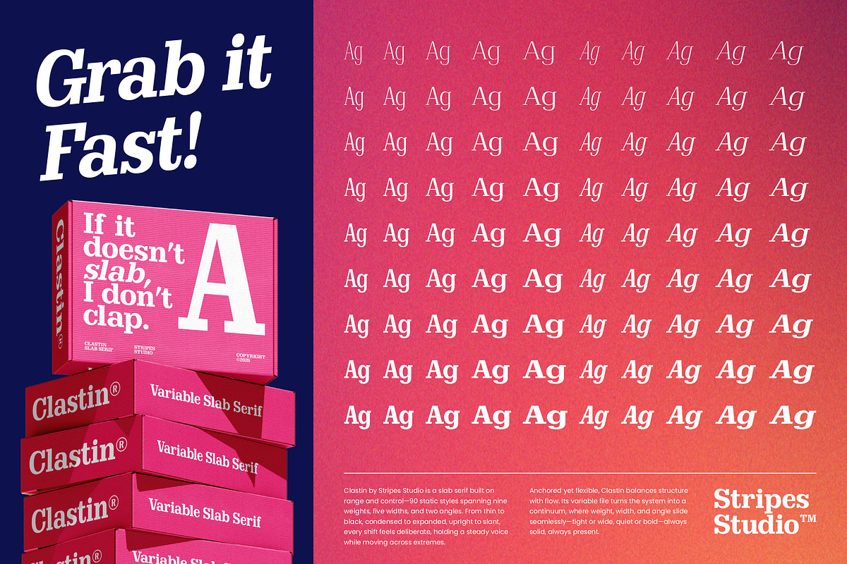 Clastin Variable, a Slab Serif Font by Stripes Studio (Photo 14 of 15)