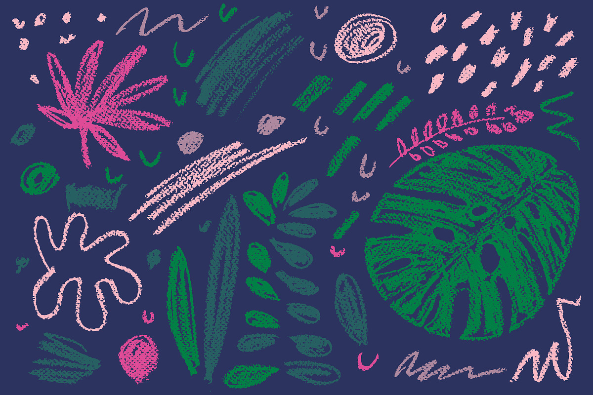 Tropical Leaves Set, a Texture Graphic by Soulful Vectors