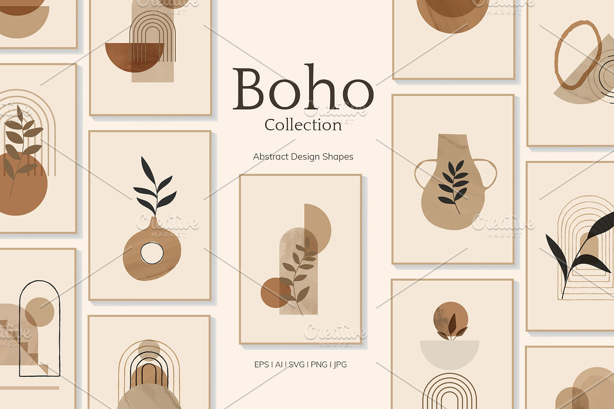 Boho abstract design shapes, a Decorative Illustration by Vectorwins Premium Shop (Photo 1 of 5)