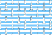 Lighthouses set, seamless patterns, an Object Illustration by Good Studio (Thumbnail 4 of 9)
