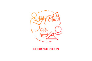 Poor nutrition blue gradient concept, an Icon by IMG Visuals