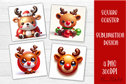 3D Christmas Coaster Sublimation, an Animal Illustration by ElenazlataArt (Thumbnail 9 of 9)