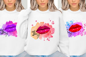 Lip Print PNG Bundle