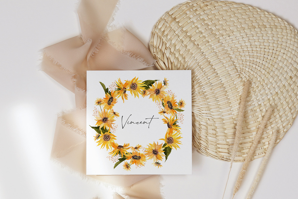 Watercolor flower -Vincent Sunflower, an Illustration by Beigetime (Photo 10 of 13)