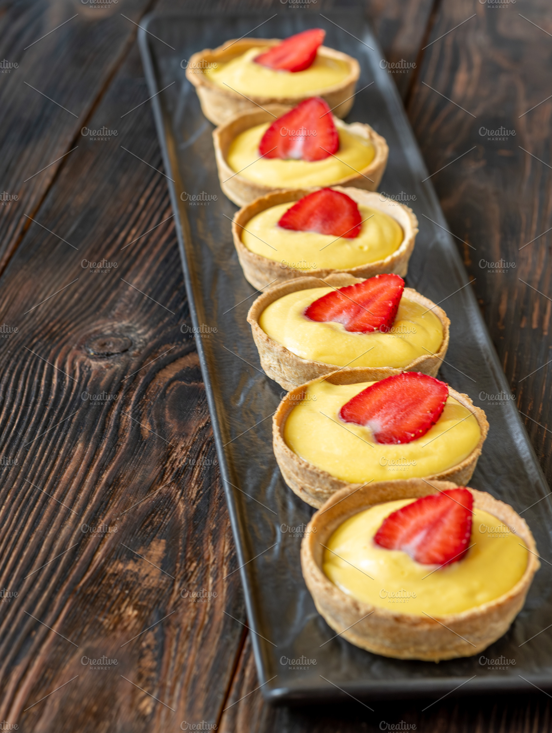 Mini mango cream tarts, a Food & Drink Photo by Alexander Prokopenko