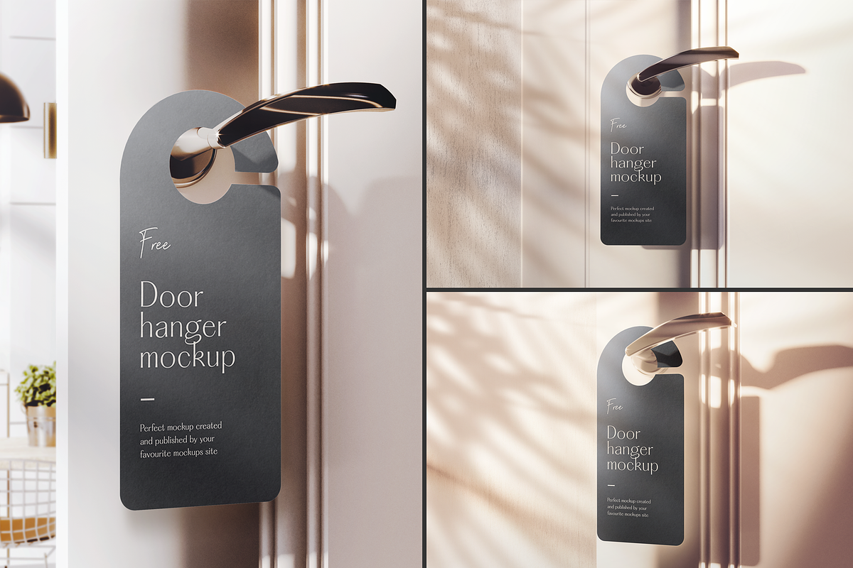 Door Hanger Mockups, a Product Mockup by Xtrahive (Photo 1 of 4)