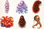 Hair Clipart, Long Hair, Natural Hai, an Illustration by Libby Wishes (Thumbnail 5 of 7)