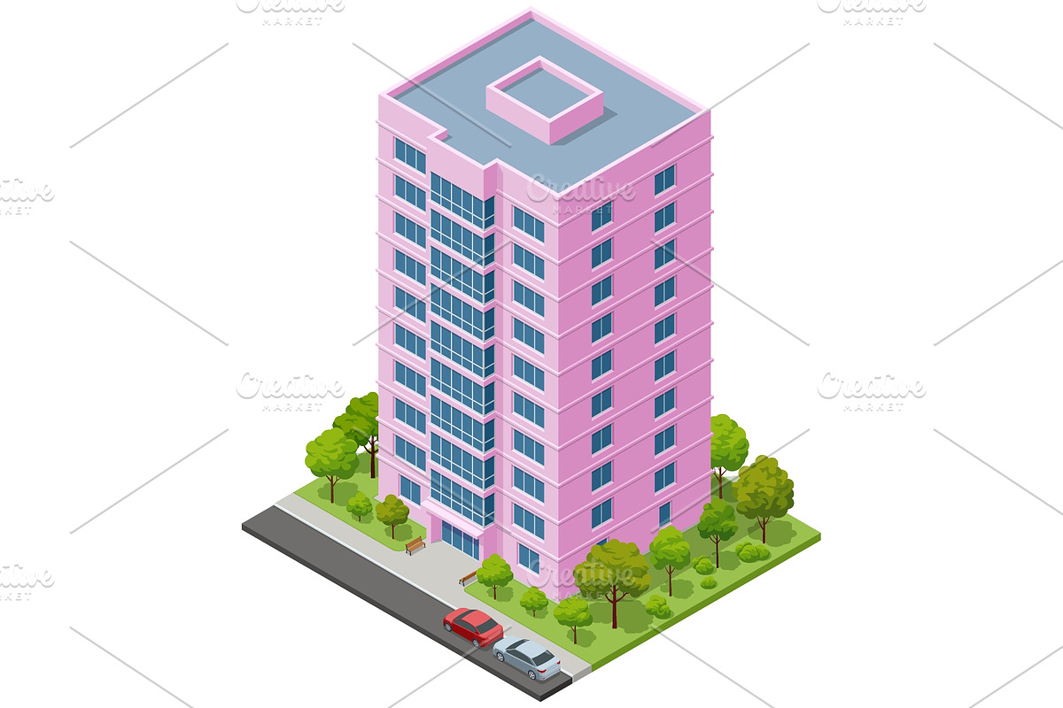 sometric Pink High Rise Apartment, an Object Illustration by Golden Sikorka (Photo 2 of 3)