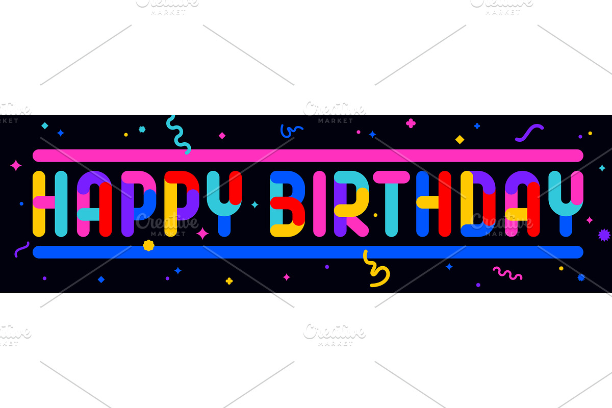 Happy Birthday. Funny banner, an Illustration by Foxys Graphic
