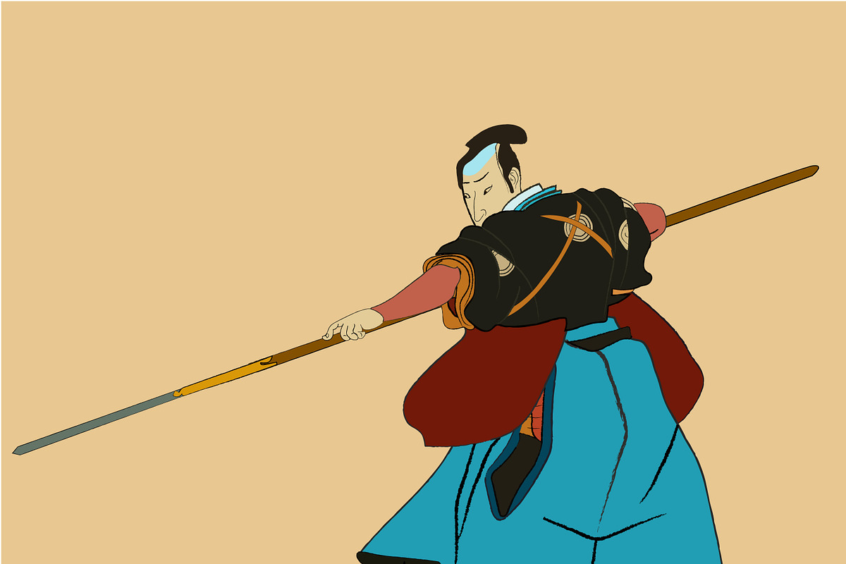 Ancient Japan Edo Geisha & Samurai, a Person Illustration by Bychovsky design (Photo 2 of 7)