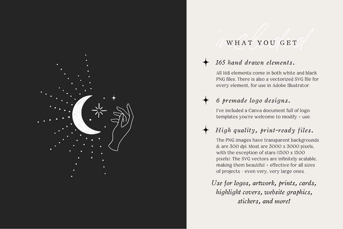 Celestial Magic Logo & Branding Art, a Texture Illustration by FEM Creative Studio (Photo 2 of 10)