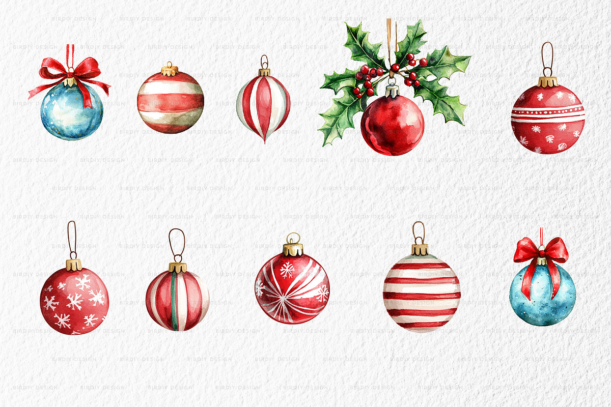 Watercolor Christmas Illustrations, a Seasonal Illustration by BirDIY Design (Photo 4 of 8)
