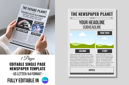 Front Page Newspaper Template, a Magazine Template by ZoloDesignHub