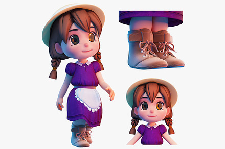 3d Cartoon Girl SG3FC, a Characters & Person 3D Model by LomellRueca