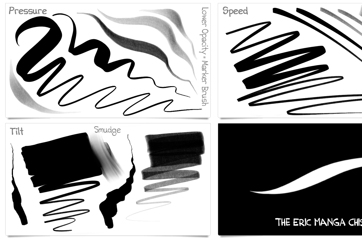 30+ Manga Ink Paint Brushes, a Brush Add-On by Georg's Procreate