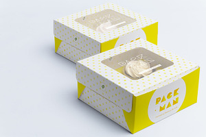 Four Cupcake Box Mockup 03