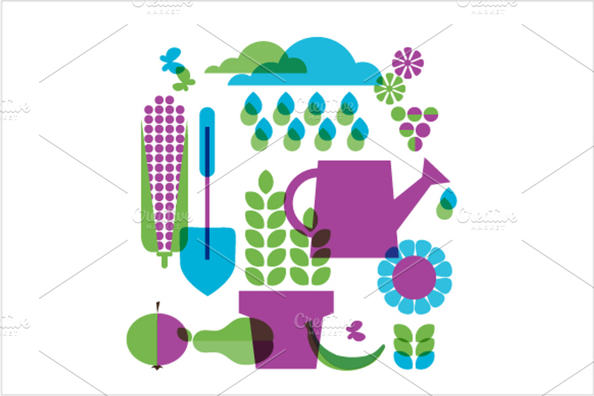 Garden vector backgrounds preview 3