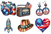 Groovy 4th of July png Sublimation, an Illustration by Watercolor design (Thumbnail 3 of 4)